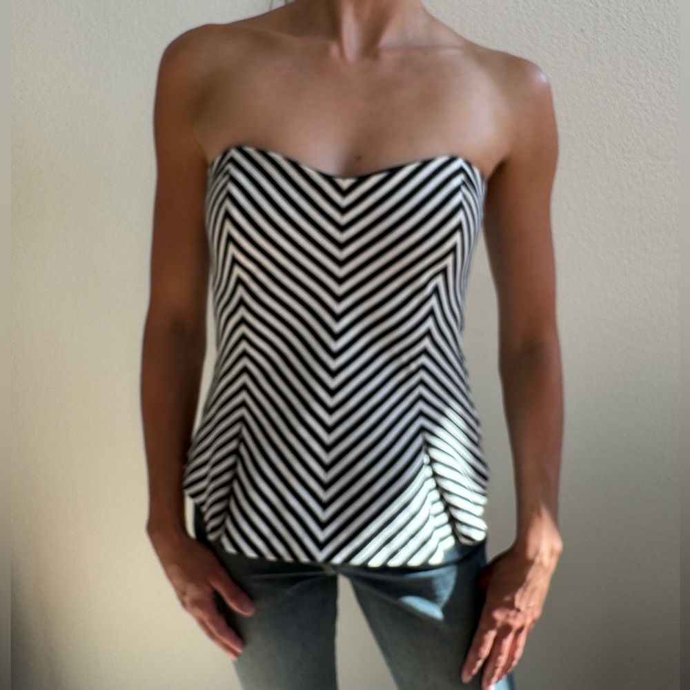 RACHEL Rachel Roy Black and White Bustier Camisole